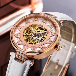 Burei Classical Kinetic Rose Gold Skeleton Watch